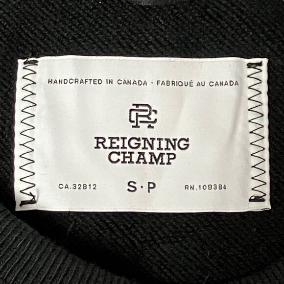 Reigning Champ Mens S Black Cotton Crewneck Sweatshirt Logo Athletic Streetwear - Picture 5 of 12
